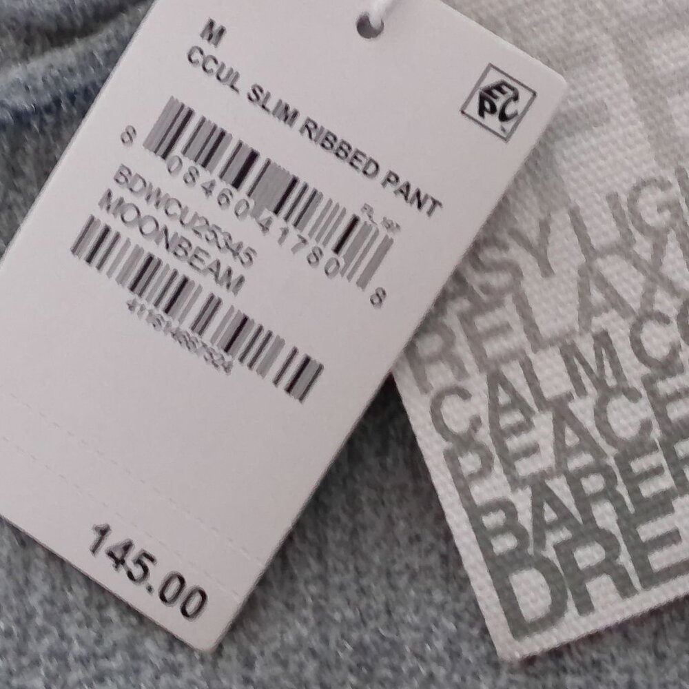 BAREFOOT DREAMS CozyChic Ultra Lite Slim Ribbed Moon Beam Color Pant M - Picture 5 of 10